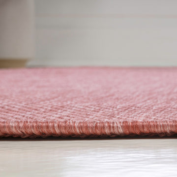 Miles Modern Minimalist Radius Corner Solid Indoor/Outdoor Area Rug